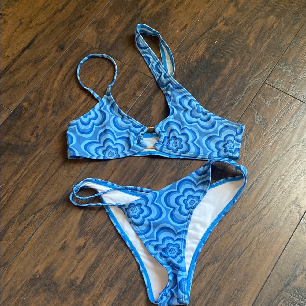 Blue Floral Bikini Set